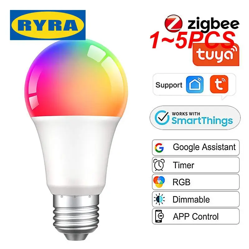 1~5PCS Led Light Voice Control Color Changing Compatible Alexa Home Smart Light Bulb Brightness Zigbee3.0 Tuya Bulb
1~5PCS Led Light Voice Control Color Changing Compatible Alexa Home Smart Light Bulb Brightness Zigbee3.0 Tuya Bulb