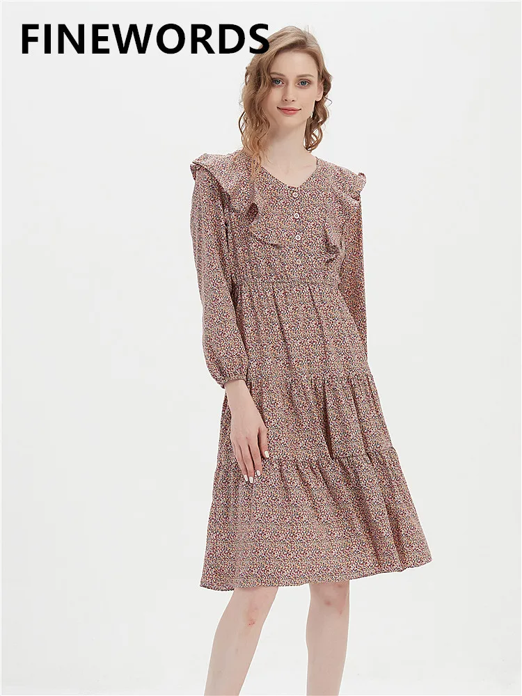 FINEWORDS Elegant 2022 Spring V Neck Ruffles Dress Long Sleeve Party Chiffon Dress Elegant New Fashion Korean Boho Midi Dresses 
FINEWORDS Elegant 2022 Spring V Neck Ruffles Dress Long Sleeve Party Chiffon Dress Elegant New Fashion Korean Boho Midi Dresses
