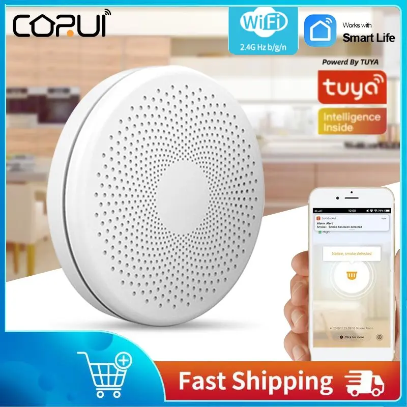 Tuya WiFi Smoke Detector Alarm Sensor Smart Home Security System Fire Protection Smart Life Works With Alexa Google Assistant
Tuya WiFi Smoke Detector Alarm Sensor Smart Home Security System Fire Protection Smart Life Works With Alexa Google Assistant