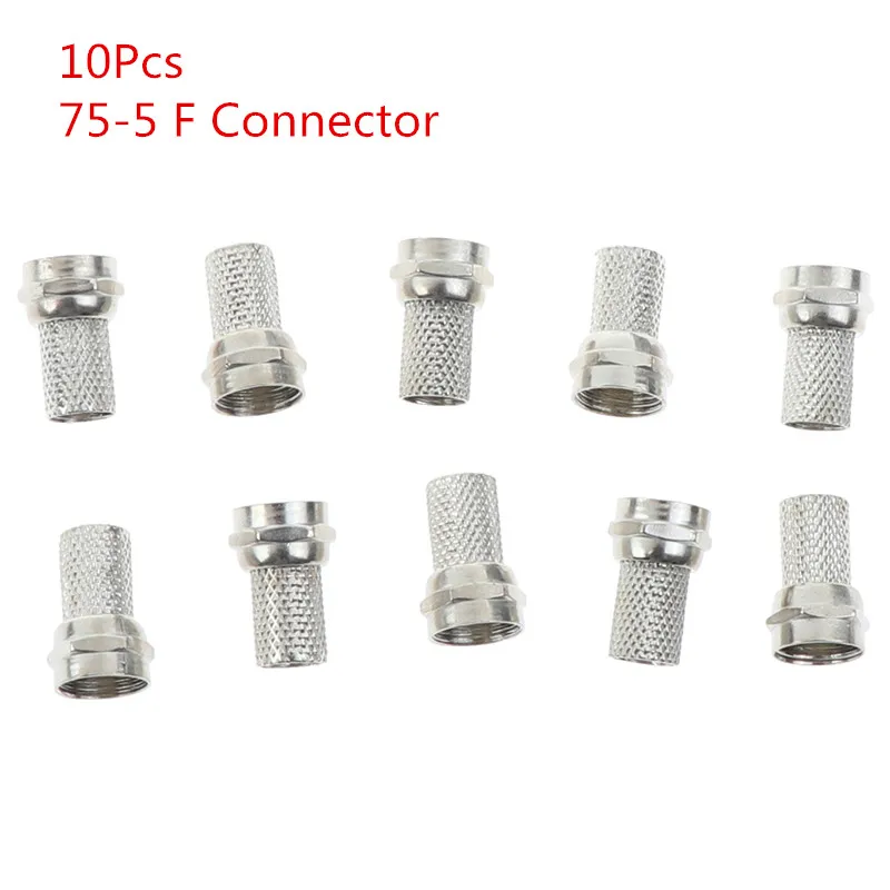 10 Pcs/lot 75-5 F Connector Screw On Type For RG6 Satellite TV Antenna Coax Cable Twist-on
10 Pcs/lot 75-5 F Connector Screw On Type For RG6 Satellite TV Antenna Coax Cable Twist-on