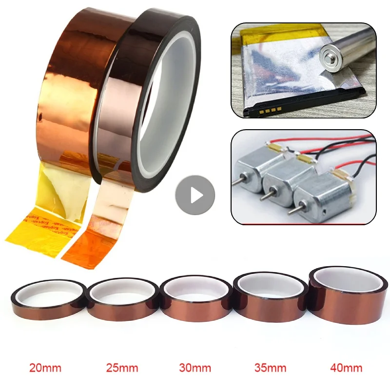 1PC 33M Heat Resistant Tape High Temperature High Insulation Electronics Industry Welding Polyimide Kapton Tape 3mm-40mm Width
1PC 33M Heat Resistant Tape High Temperature High Insulation Electronics Industry Welding Polyimide Kapton Tape 3mm-40mm Width
