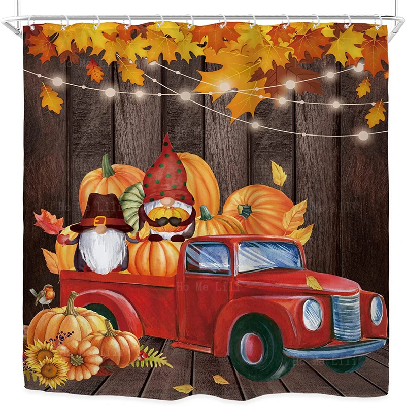 Sunflower Pumpkin Gnome Design Farmhouse Harvest Red Truck Maple Leaf Art Printed Fabric Shower Curtain For Bathroom Decor
Sunflower Pumpkin Gnome Design Farmhouse Harvest Red Truck Maple Leaf Art Printed Fabric Shower Curtain For Bathroom Decor