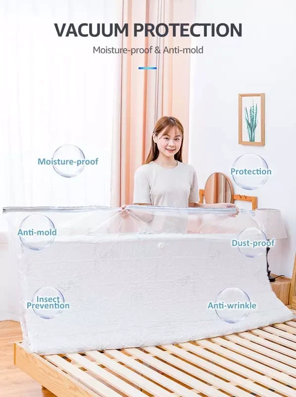 Home Use Latex Mattress Vacuum Bag Foldable Packing Storage Compression Bag for Memory Foam Ventilated Mattress Toppers and Pad
Home Use Latex Mattress Vacuum Bag Foldable Packing Storage Compression Bag for Memory Foam Ventilated Mattress Toppers and Pad