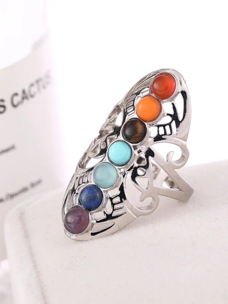European and American Fashion Boho Jewelry Exaggerated Ring for Women Luxury Jewelry Accessories Hollow Colorful Gem Female Ring
European and American Fashion Boho Jewelry Exaggerated Ring for Women Luxury Jewelry Accessories Hollow Colorful Gem Female Ring