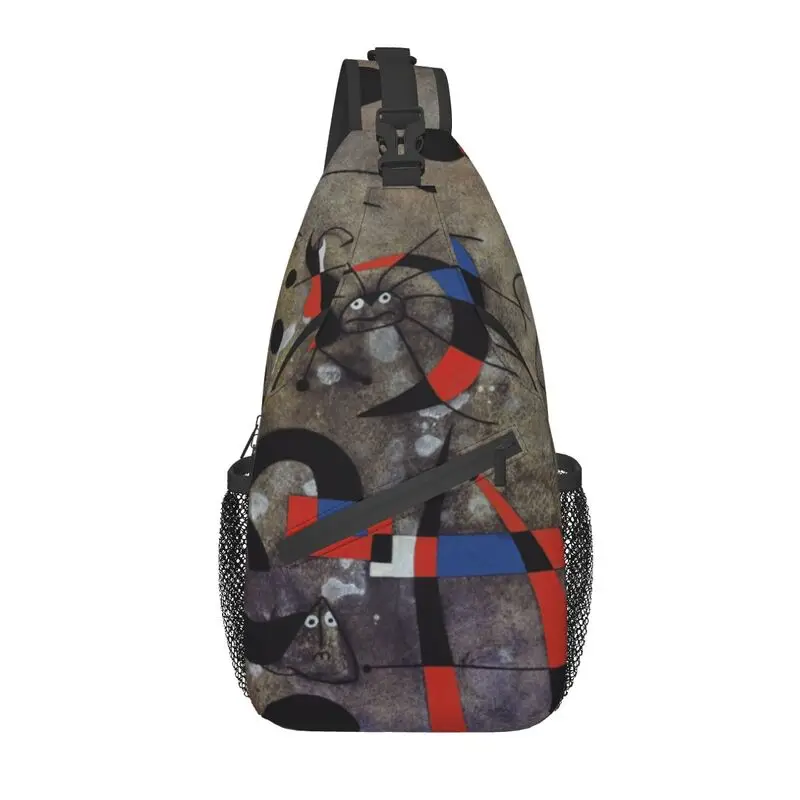 

The Escape Ladder Crossbody Sling Backpack Men Custom Joan Miro Abstract Art Chest Shoulder Bag for Cycling Camping Daypack