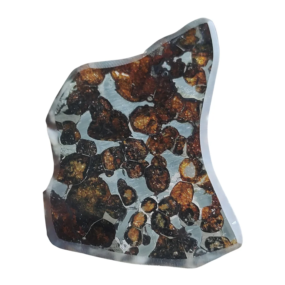 

12,8 г серио паллазит, ломтики оливкового метеорита, коллекция натурального материала метеорита, нарезки из Кении, CA39