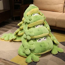 Cute Lying Long Legs Frog Plush Toy Soft Stuffed Jumpping Frog Doll Baby Pillow Cushion Gift for Children Bed Room Decoration
