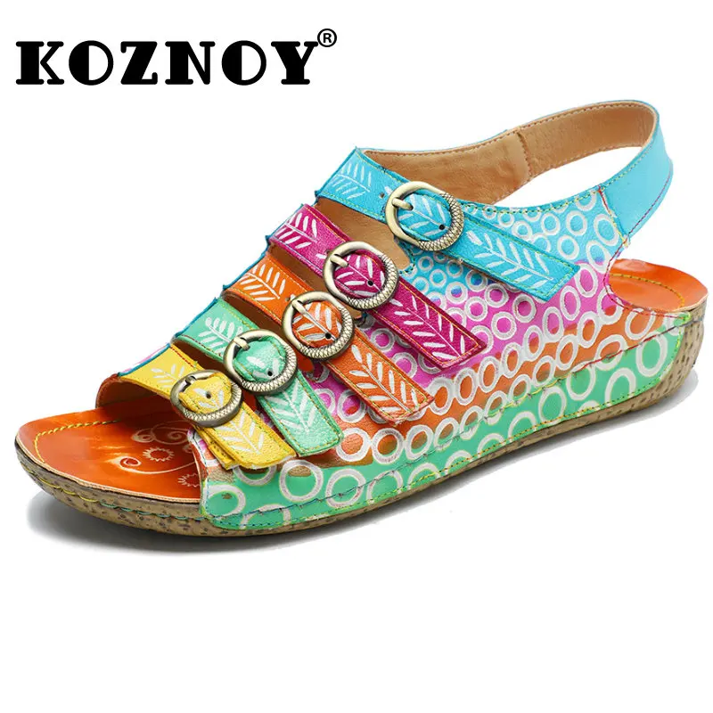 Koznoy Women Sandals 3cm Sheepskin Leather 2023Platform Luxury Summer Mixed Color Big Size Moccasins Slippers Hook Fashion Shoes
Koznoy Women Sandals 3cm Sheepskin Leather 2023Platform Luxury Summer Mixed Color Big Size Moccasins Slippers Hook Fashion Shoes