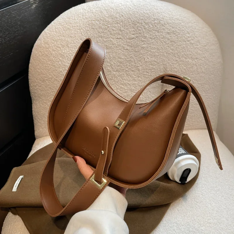 

Fashion PU Leather Underarm Bags Women Clutch Handbags Single Shoulder Bag Ladies Trendy Simple Hobos Bag Female Totes B14