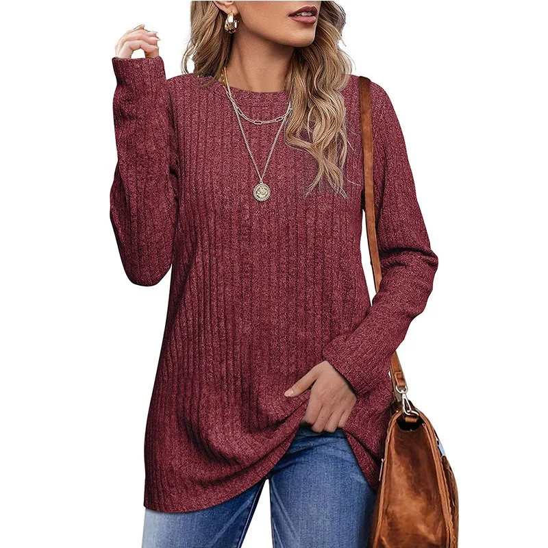 Autumn Winter Fashion Women's Top Round Neck Long Sleeve Casual Solid Pullover Ladies T-shirt Female Undercoat Women Clothing
Autumn Winter Fashion Women's Top Round Neck Long Sleeve Casual Solid Pullover Ladies T-shirt Female Undercoat Women Clothing