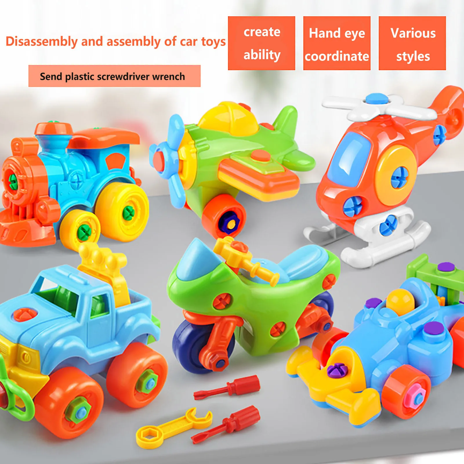 DIY Disassembly Assembly Toys for Children Car/Helicopter/Motorcycle Educational Blocks Toys With Assemble Screw Driver Nut
DIY Disassembly Assembly Toys for Children Car/Helicopter/Motorcycle Educational Blocks Toys With Assemble Screw Driver Nut