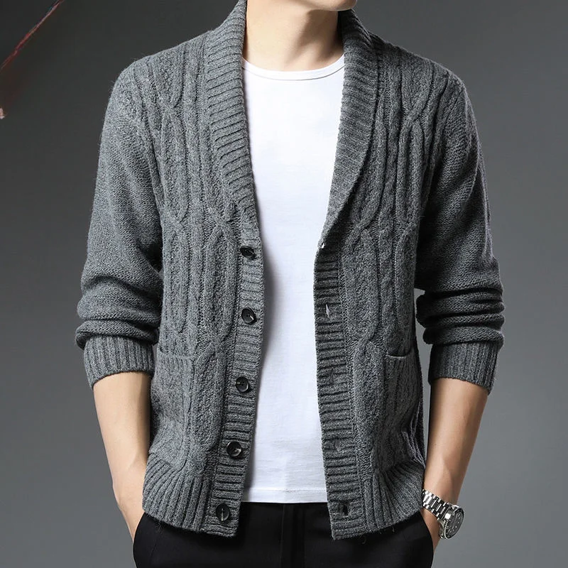 Korean Men's Spring Autumn V-Neck Knitting Top Oversize Sweater Jacket Coat Male Single Breasted Long Sleeve Casual Cardigan C25
Korean Men's Spring Autumn V-Neck Knitting Top Oversize Sweater Jacket Coat Male Single Breasted Long Sleeve Casual Cardigan C25