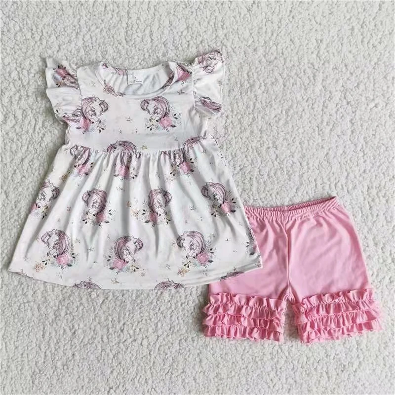 hot sale summer girl clothing set flutter sleeve t shirt top and pink shorts two piece baby girl outfit kids summer clothes
hot sale summer girl clothing set flutter sleeve t shirt top and pink shorts two piece baby girl outfit kids summer clothes