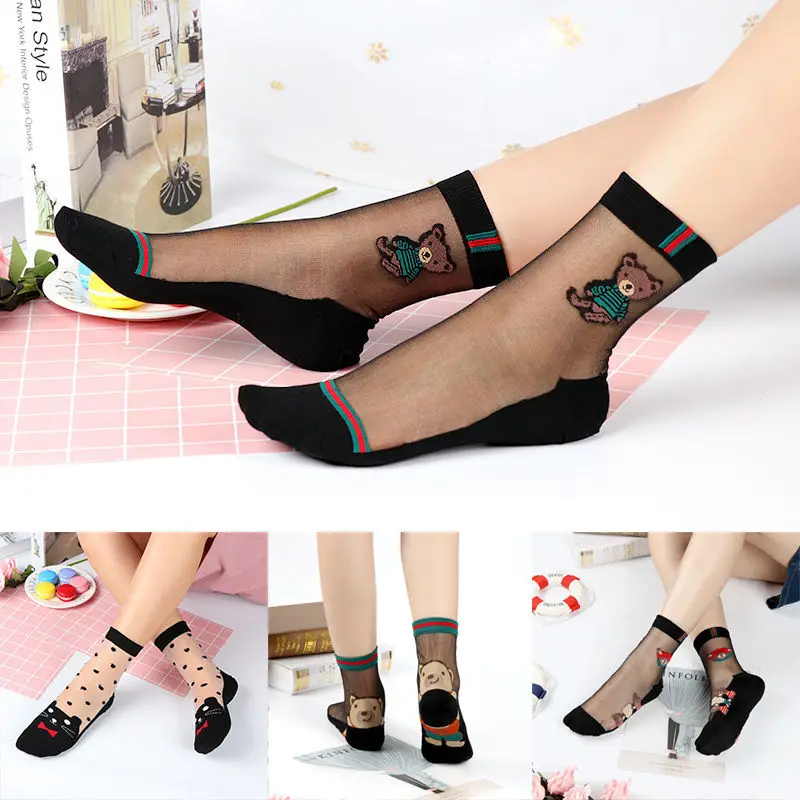 Embroidered Silk Socks for Women Striped Cotton Bottom Transparent Non-slip Students All-match Socks Summer Korean Wholesale
Embroidered Silk Socks for Women Striped Cotton Bottom Transparent Non-slip Students All-match Socks Summer Korean Wholesale