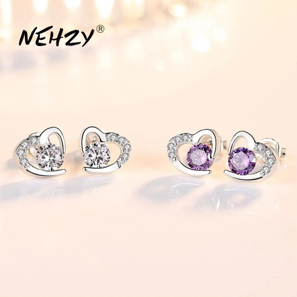 NEHZY Silver Plating Stud Earrings High Quality Woman Fashion Jewelry New Heart-shaped Amethyst Zircon Hot Sale Earrings
NEHZY Silver Plating Stud Earrings High Quality Woman Fashion Jewelry New Heart-shaped Amethyst Zircon Hot Sale Earrings
