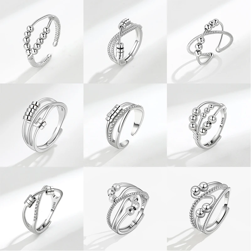 Anti Stress Anxiety Round Bead Rotate Freely Ring For Women Fidget Metal Spinner Knuckle Cool Ring Jewelry Anillos De Ansiedad
Anti Stress Anxiety Round Bead Rotate Freely Ring For Women Fidget Metal Spinner Knuckle Cool Ring Jewelry Anillos De Ansiedad