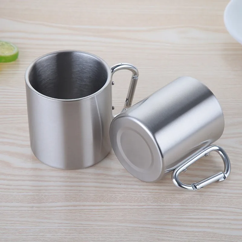 Hot Product 220/300/450ml Camping Travel Stainless Steel Cup Carabiner Hook Handle Picnic Water Mug Outdoor Travel Hike Cup
Hot Product 220/300/450ml Camping Travel Stainless Steel Cup Carabiner Hook Handle Picnic Water Mug Outdoor Travel Hike Cup