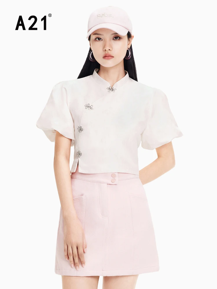 A21 Women's Chinese Shirt Top 022 Summer New Bubble Short-sleeved Stand-up Collar Button Improved Cheongsam Embroidery Blouses
A21 Women's Chinese Shirt Top 022 Summer New Bubble Short-sleeved Stand-up Collar Button Improved Cheongsam Embroidery Blouses