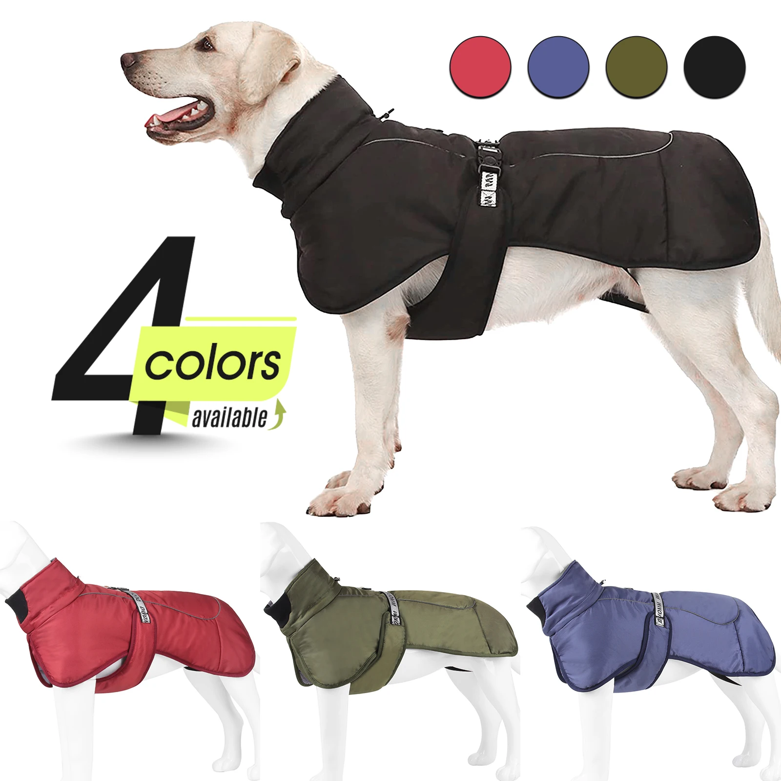 Pet Clothes Dog Cold Weather Coats Adjustable High Collar Dog Winter Coat Reflective Outdoor Dog Rain Jacket PC209
Pet Clothes Dog Cold Weather Coats Adjustable High Collar Dog Winter Coat Reflective Outdoor Dog Rain Jacket PC209