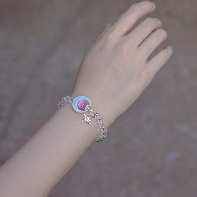 Anime Sailor Moon Custom Length Natural White Crystal Beads Strand Bracelet Rutilated Quartz Moon Shell Jewelry For Women Gifts
Anime Sailor Moon Custom Length Natural White Crystal Beads Strand Bracelet Rutilated Quartz Moon Shell Jewelry For Women Gifts