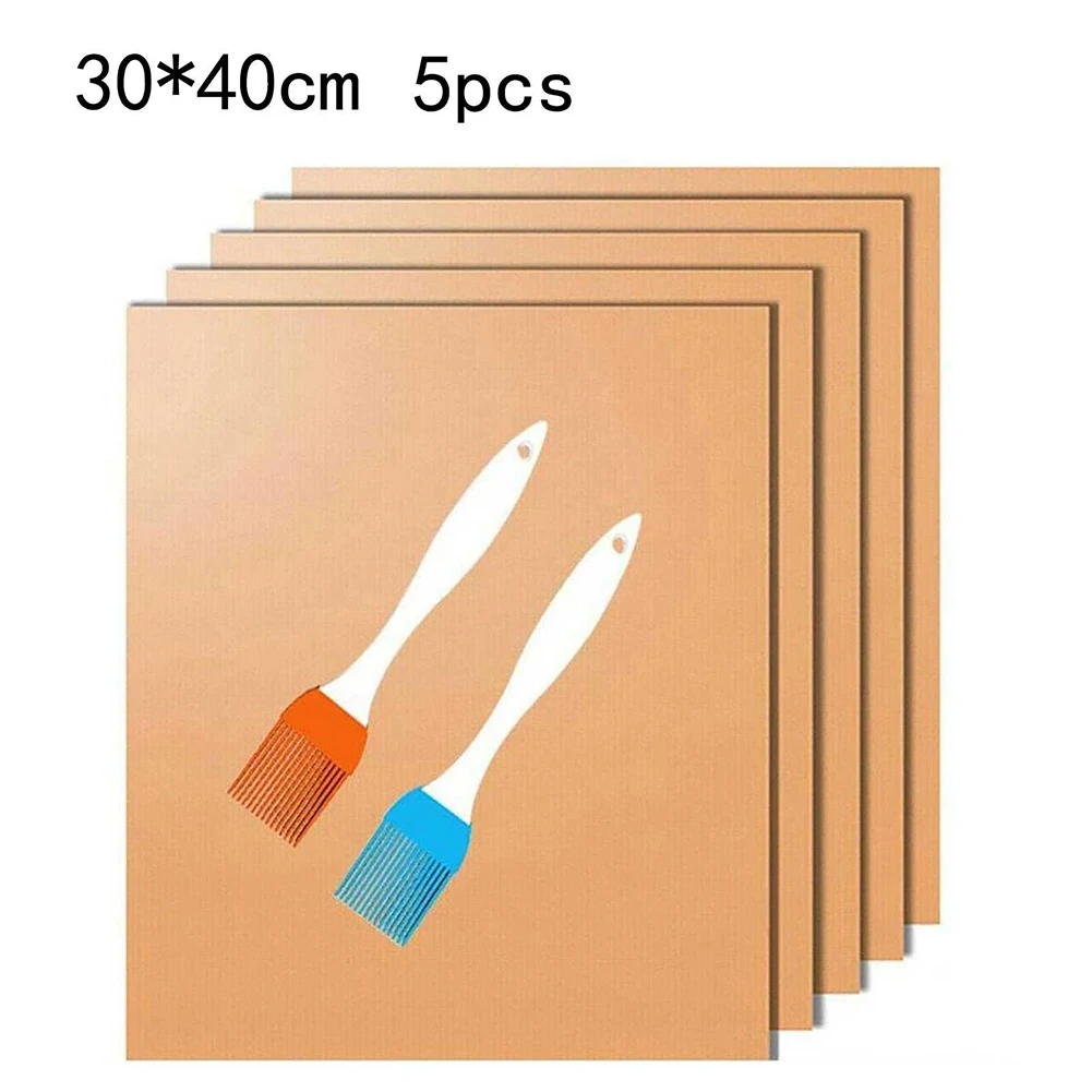 5pcs 30*40cm Grill Mats Oilcloth Baking Mat Reusable Non-Stick Heat Press Transfer Paper With Brush Kitchen BBQ Tool
5pcs 30*40cm Grill Mats Oilcloth Baking Mat Reusable Non-Stick Heat Press Transfer Paper With Brush Kitchen BBQ Tool