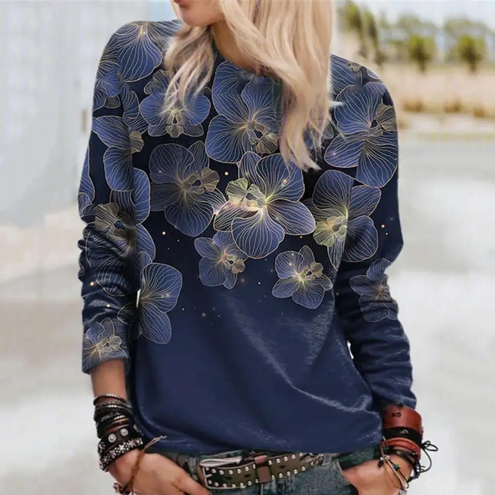 Женская футболка с цветочным принтом, Свободный пуловер с круглым вырезом и длинными рукавами, уличная одежда, весна-осень
Женская футболка с цветочным принтом, Свободный пуловер с круглым вырезом и длинными рукавами, уличная одежда, весна-осень