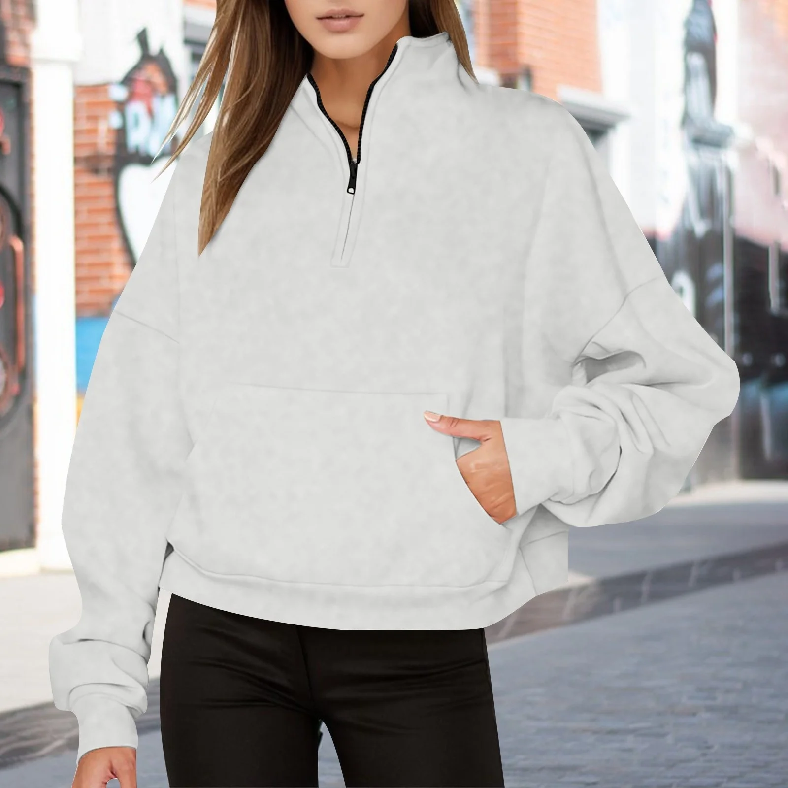 Half Zip Long Sleeve Fleece Women Sweatshirts Hoodies With Pockets Streetwear Autumn Winter Long Sleeve Harajuku Pullover
Half Zip Long Sleeve Fleece Women Sweatshirts Hoodies With Pockets Streetwear Autumn Winter Long Sleeve Harajuku Pullover