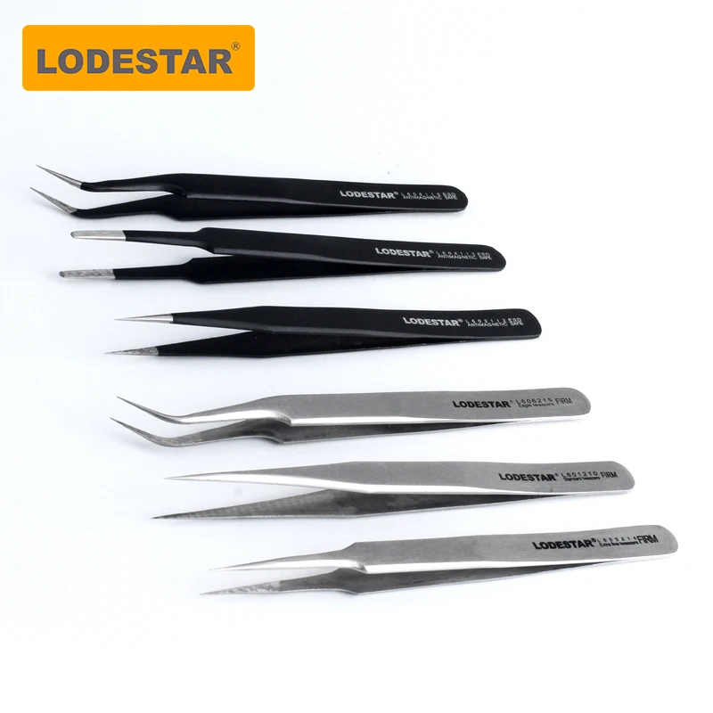 

LODESTAR L601010 Frosted Hardened Pointed Tweezers Pointed Tweezers Tool Tweezers are Suitable for Electronic Components