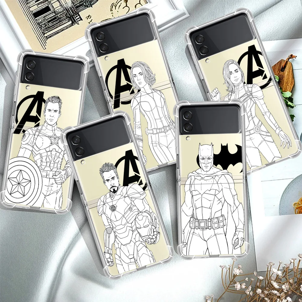 Airbag Phone Case For Samsung Galaxy Z Flip3 Funda Cover For ZFlip 3 5G Celular Clear Transparent Coque Marvel Sketch Iron Man
Airbag Phone Case For Samsung Galaxy Z Flip3 Funda Cover For ZFlip 3 5G Celular Clear Transparent Coque Marvel Sketch Iron Man