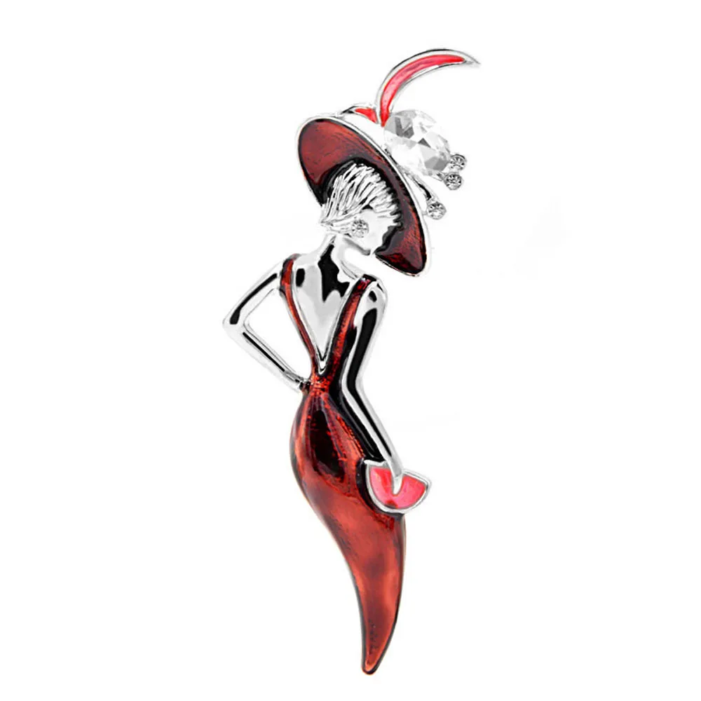 CINDY XIANG Wine Red Color Sexy Lady Brooches for Women Enamel Pins Wear Big Hat Party Girl Fashion Jewelry Cute New
CINDY XIANG Wine Red Color Sexy Lady Brooches for Women Enamel Pins Wear Big Hat Party Girl Fashion Jewelry Cute New