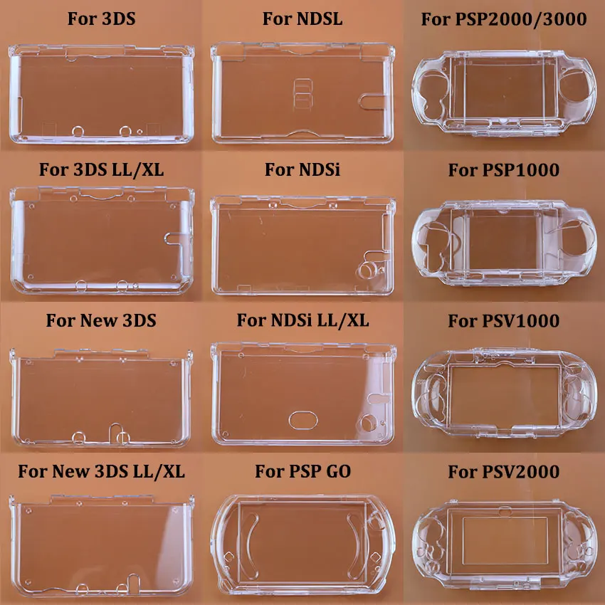 1pcs Plastic Clear Crystal Hard Shell Case Cover For 3DS New 3DS XL LL For NDS Lite NDSL NDSi XL LL For GBA SP PSP PSV 1000 2000
1pcs Plastic Clear Crystal Hard Shell Case Cover For 3DS New 3DS XL LL For NDS Lite NDSL NDSi XL LL For GBA SP PSP PSV 1000 2000