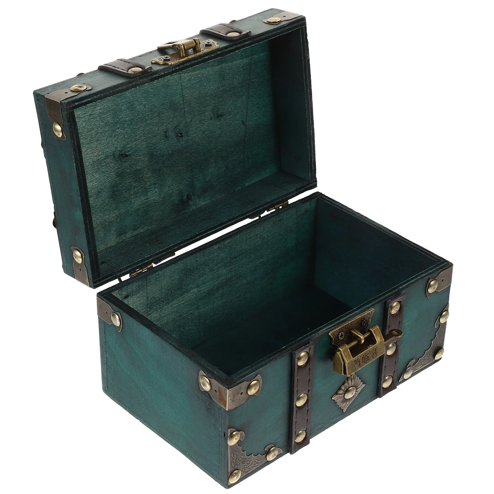 

Pirate Treasure Wood Coin Bank Case Piggy Retro Trinket Wooden Jewelry Storage Organizer Vintage Money