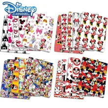 Disney Minnie Mickey Fabric For Sewing Accessories Cloth Print Patchwork Fabric For Needlework Dolls Clothing Dress Sew Fabrics