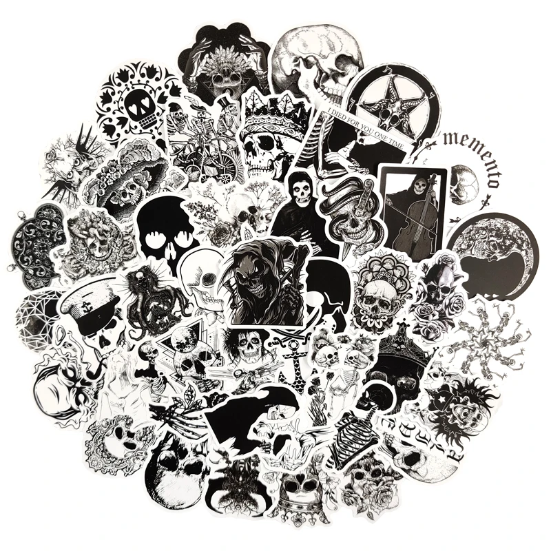 10/25/50PCS Black and White Skull Graffiti Stickers For Motorcycle Notebook Computer Car DIY Children's Toys Refrigerator
10/25/50PCS Black and White Skull Graffiti Stickers For Motorcycle Notebook Computer Car DIY Children's Toys Refrigerator