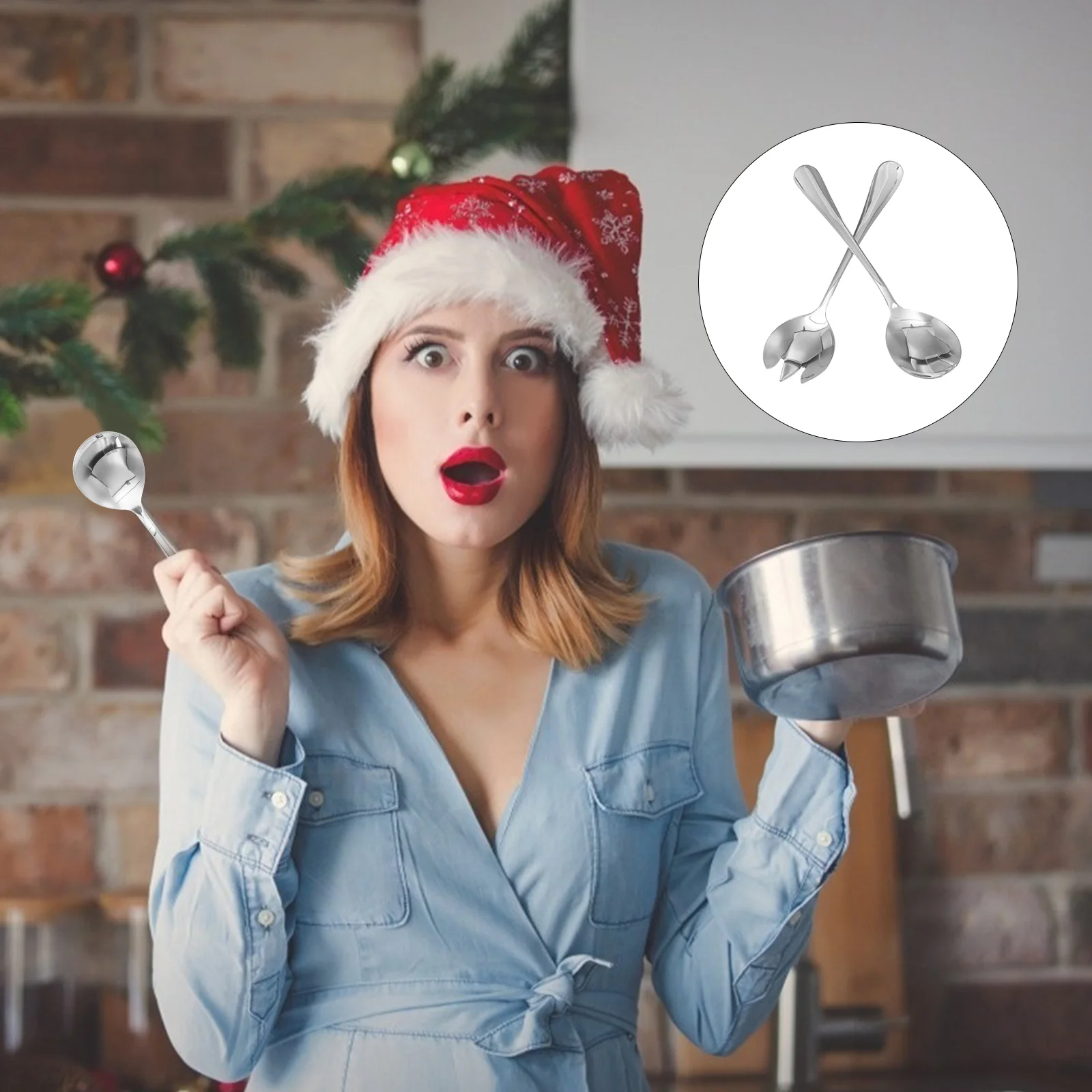 2 PCS Salad Server Cute Sets Dessert Fork Metal Cooking Spoon Appetizer Salad Serving Set Fruit Fork 
2 PCS Salad Server Cute Sets Dessert Fork Metal Cooking Spoon Appetizer Salad Serving Set Fruit Fork