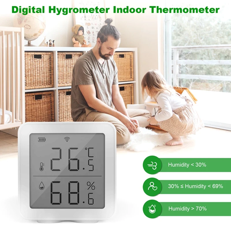 Tuya Wifi Temperature And Humidity Sensor Indoor Hygrometer Thermometer Detector Support Alexa Google Home Smart Life
Tuya Wifi Temperature And Humidity Sensor Indoor Hygrometer Thermometer Detector Support Alexa Google Home Smart Life
