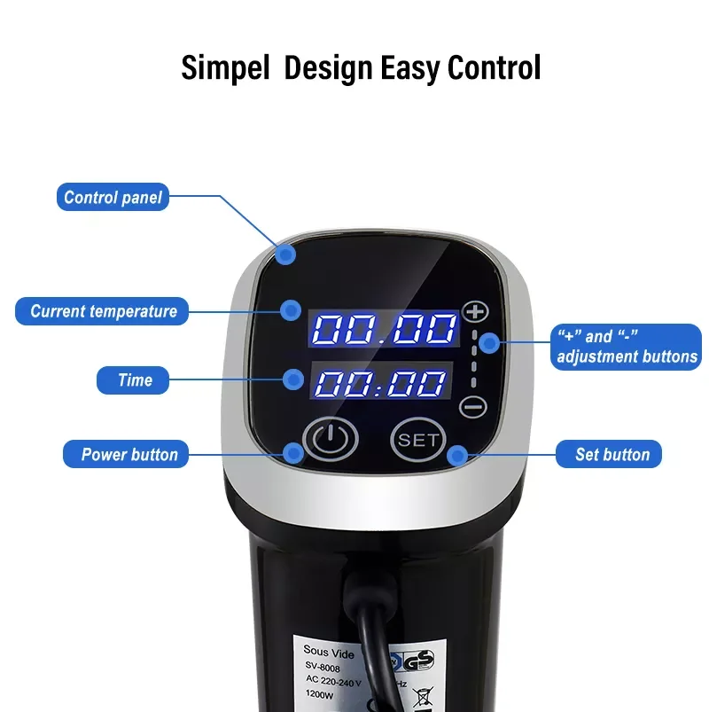 Погружной термостат BioloMix 2,55 поколения IPX7 для готовки под вакуумом, с ЖК-дисплеем
Погружной термостат BioloMix 2,55 поколения IPX7 для готовки под вакуумом, с ЖК-дисплеем