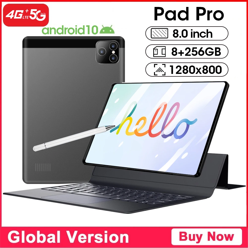 Tablet Pad Pro 5G 8 Inch 8GB RAM 256GB ROM Tablete Deca Core Android 10.0 Tablets pc Dual Call GPS Google Play tablette windows
Tablet Pad Pro 5G 8 Inch 8GB RAM 256GB ROM Tablete Deca Core Android 10.0 Tablets pc Dual Call GPS Google Play tablette windows