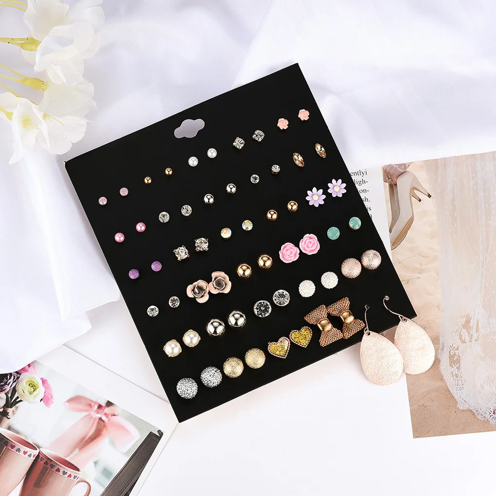 30 Pair Multiple Ear Studs Earrings Set Assorted Crystal Rhinestone Women Piercing Earrings
30 Pair Multiple Ear Studs Earrings Set Assorted Crystal Rhinestone Women Piercing Earrings