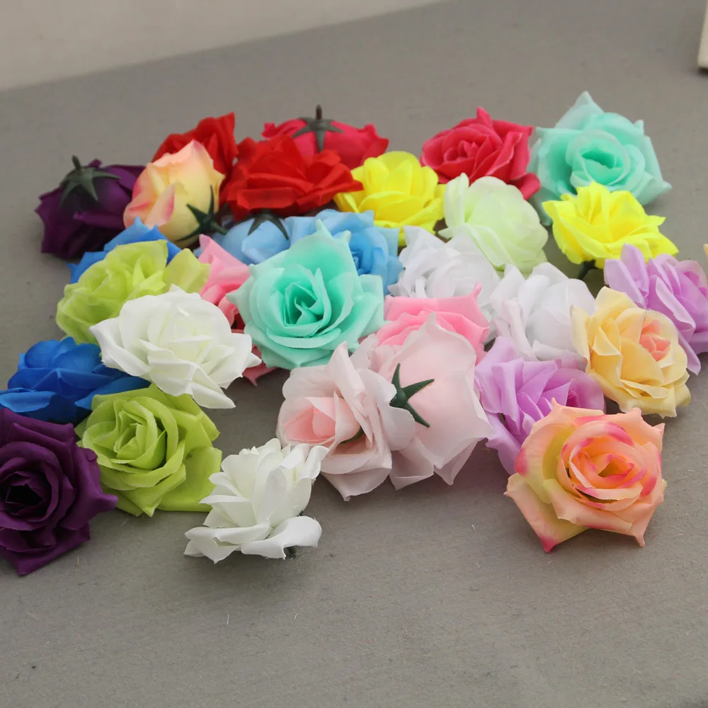 Лот 50 шт 8 см искусственные цветы розы головки DIY Свадебные стены