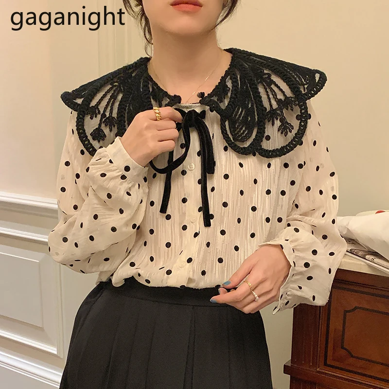 Gaganight Женская кружевная вязаная крючком рубашка контрастных цветов с воротником кукла Новинка 2022 французская строчка Свободная рубашка в г...
Gaganight Женская кружевная вязаная крючком рубашка контрастных цветов с воротником кукла Новинка 2022 французская строчка Свободная рубашка в г...