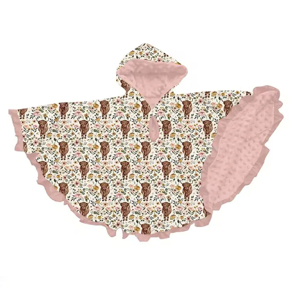 Wholesale Kids Clothing Western Highland Bull Head Flower Hoodie Camping Blanket Ruffles Girls Coat
Wholesale Kids Clothing Western Highland Bull Head Flower Hoodie Camping Blanket Ruffles Girls Coat