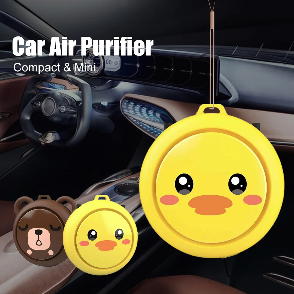 

Мини-очиститель воздуха для автомобиля, мультяшный портативный очиститель воздуха с отрицательными ионами, освежитель воздуха для удаления запахов, автомобильные аксессуары с USB-зарядкой