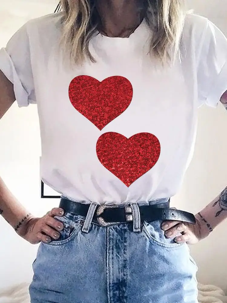 Print T Shirt Basic Tee Women Clothing Fashion Short Sleeve Clothes Sweet Love Style 90s Graphic T-shirt Summer Kawaii Top
Print T Shirt Basic Tee Women Clothing Fashion Short Sleeve Clothes Sweet Love Style 90s Graphic T-shirt Summer Kawaii Top