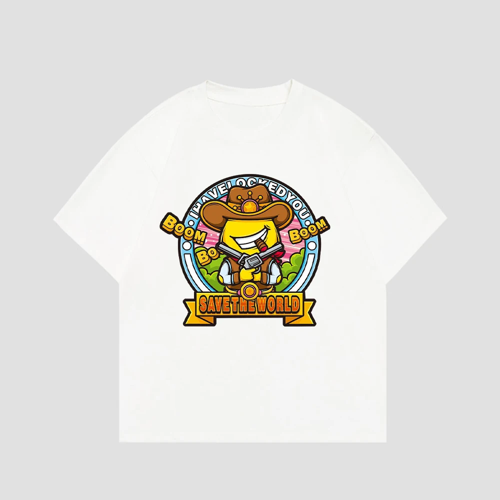 Save The World Cartoon Print Short Sleeves Pistol Harajuku Graphic Unisex T-shirt Cotton Women Blouse Tee Oversize Loose Tshirts
Save The World Cartoon Print Short Sleeves Pistol Harajuku Graphic Unisex T-shirt Cotton Women Blouse Tee Oversize Loose Tshirts