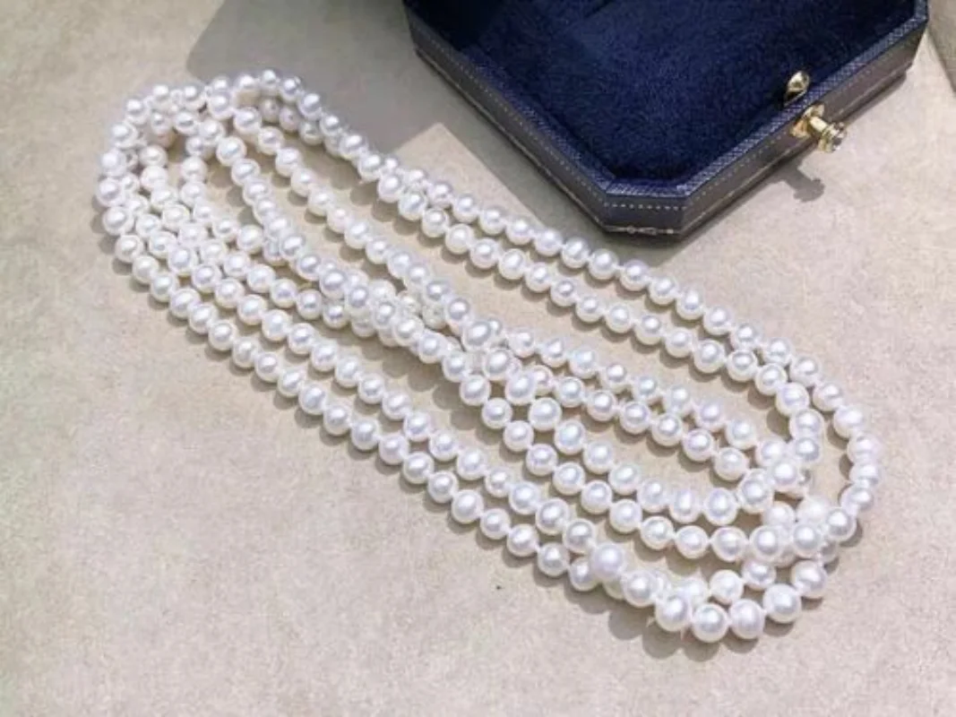 

Классическое Круглое Белое жемчужное ожерелье 8-9 мм южного моря 38 дюймов 925s