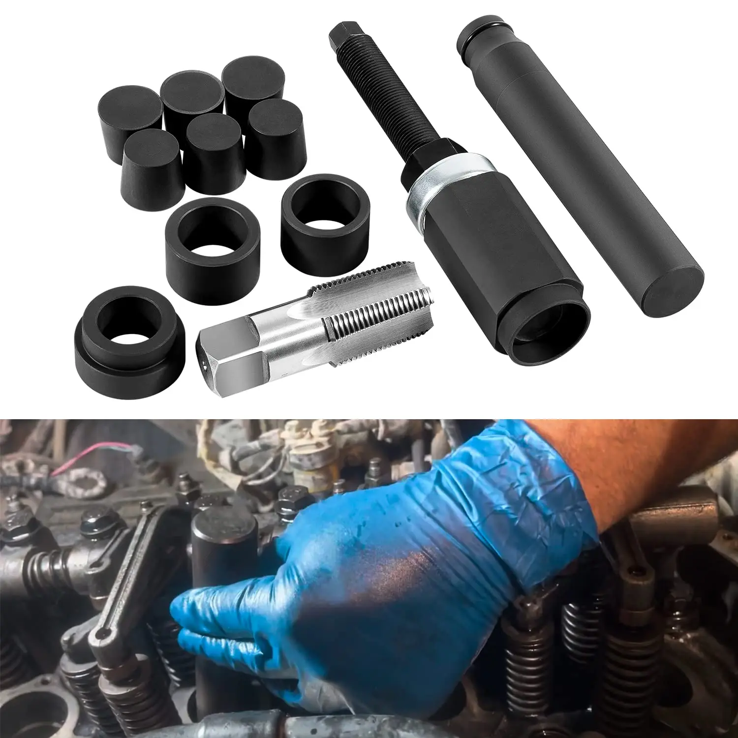 TML for 3126 CAT Caterpillar in-Vehicle Fuel Injector Sleeve Cup Tube Puller Remover Installer Set with Tap & Rubber Cup Plugs
TML for 3126 CAT Caterpillar in-Vehicle Fuel Injector Sleeve Cup Tube Puller Remover Installer Set with Tap & Rubber Cup Plugs