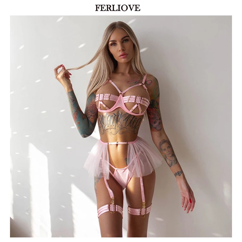 Комплект женского нижнего белья FERLIOVE из 3 предметов, розовый, сетчатый, прозрачный бюстгальтер, подвязка
Комплект женского нижнего белья FERLIOVE из 3 предметов, розовый, сетчатый, прозрачный бюстгальтер, подвязка