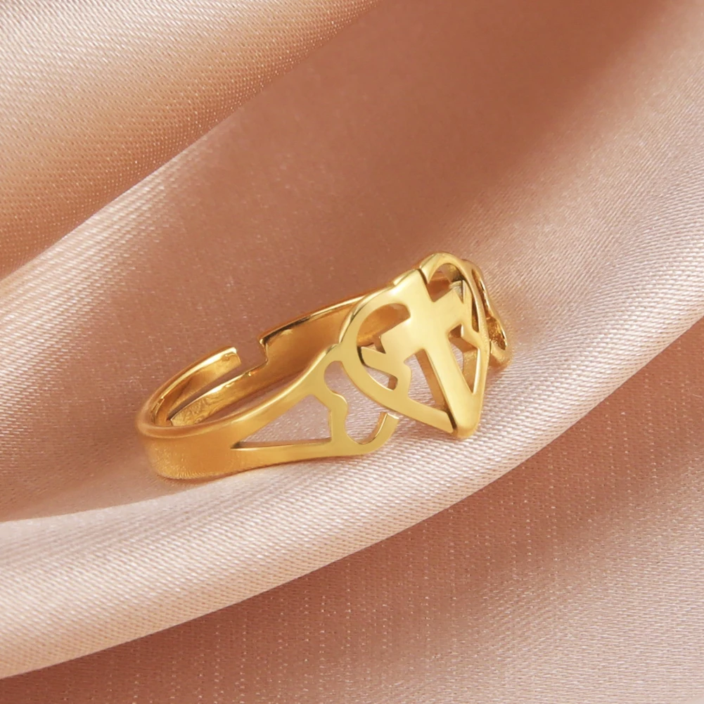 Jeshayuan Hollow Heart And Cross Rings Jewelry For Men Stainless Steel Women Birthday Anniversary Gift Jewelry
Jeshayuan Hollow Heart And Cross Rings Jewelry For Men Stainless Steel Women Birthday Anniversary Gift Jewelry