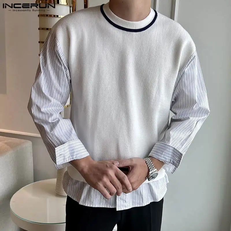 Handsome Well Fitting Tops INCERUN New Men's Stylish O-Neck Patchwork Shirts Casual Streetwear Striped Long Sleeved Blouse S-5XL
Handsome Well Fitting Tops INCERUN New Men's Stylish O-Neck Patchwork Shirts Casual Streetwear Striped Long Sleeved Blouse S-5XL